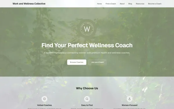 Work Wellness Collective homepage